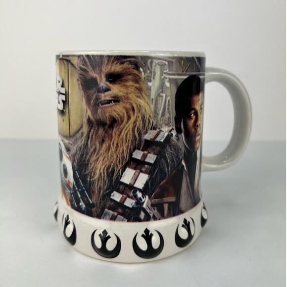 Oversized Star Wars Mug Cup Glass Rise of Skywalker Chewbacca Rey Droid Lucas - Picture 2 of 5